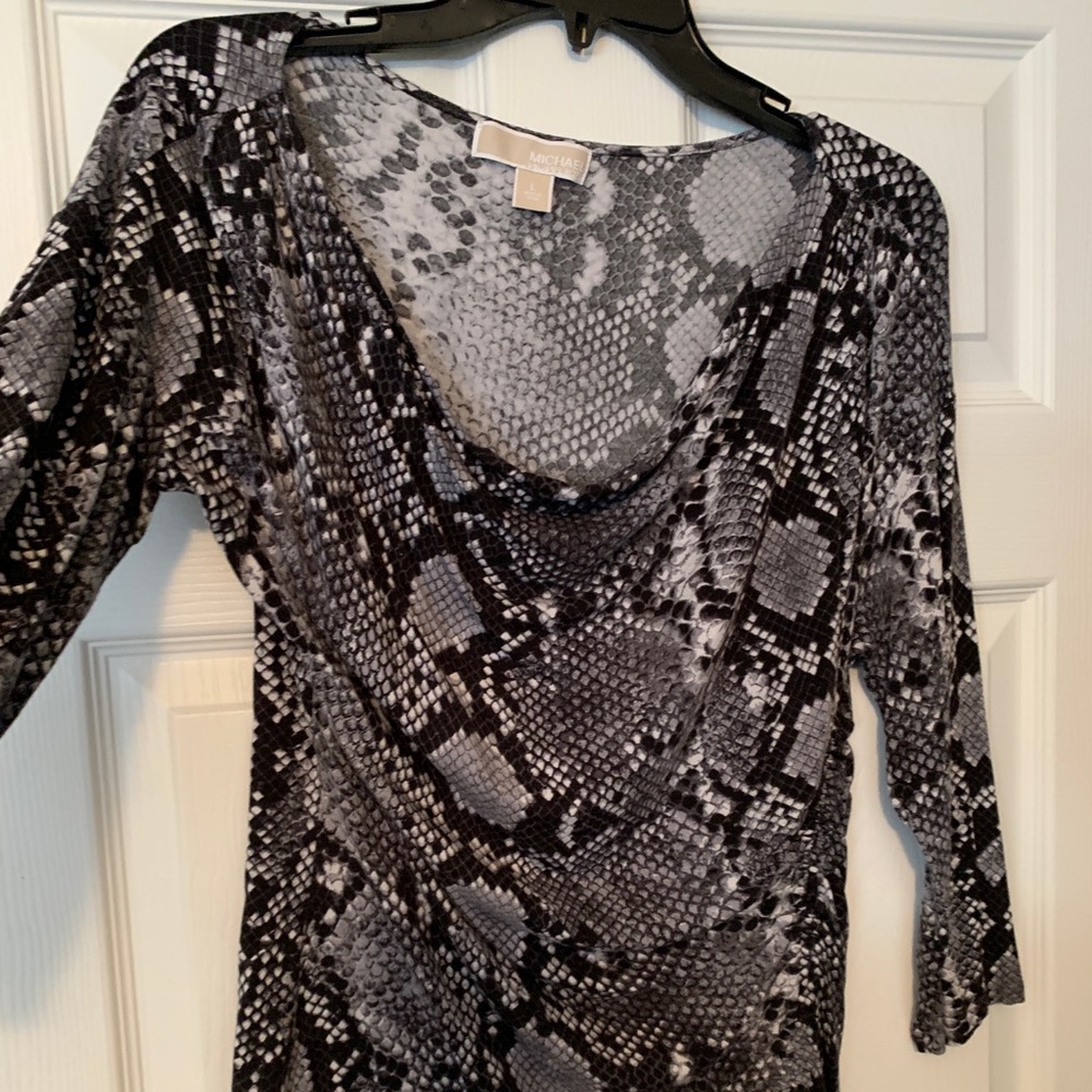 Michael Kors snake print side tie blouse